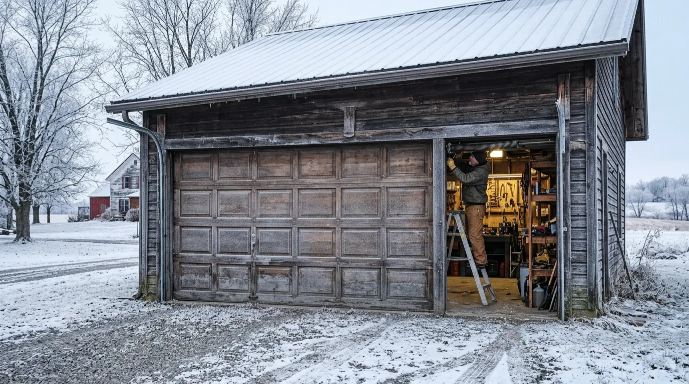 Garage door detail illustrating what a service call actually covers in evanston